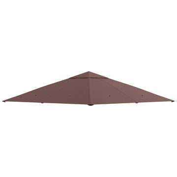 10' x 10' Square Gazebo Canopy Replacement UV Protected Top Cover Sun Shade Coffee