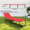 Outdoor Folding Lounge Chair, Steel Tanning Chair with Reclining Back, Breathable Mesh for Beach, Yard, Patio, Red
