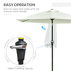 Patio Sun Umbrella, Outdoor Parasol with 6 Ribs, Cream White