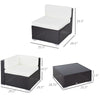 7Pcs Outdoor Rattan Wicker Sofa Patio Sectional Furniture Set w/ Coffee Table Cushioned Seat Garden w/ Cushion