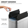 14.5 Gallon Sensor Can, Automatic Garbage Can with Soft-Close Butterfly Lid, Fingerprint-Proof Stainless Steel, Silver