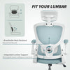 Ergonomic Office Chair, Mesh Desk Chair with Adjustable Headrest, Lumbar Support and Height, Tilt Function, Light Green