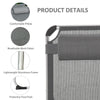 Folding Lounge Chair, Aluminum Frame Tanning Chair, Patio Lounger with Headrest, 5-Level Adjustable Backrest, Grey