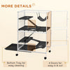 5-Tier Rolling Small Animal Cage, Deluxe Guinea Pig Cage, Ferret Cage for Mink Chinchilla Kitten Rabbit, Light Grey