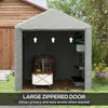 Portable Bicycle Shed with Galvanized Steel Frame and Large Door, Waterproof Outdoor Shed for Garden Tools, Light Grey