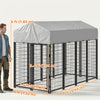 Outdoor Dog Kennel with Waterproof UV-Resistant Cover, 8 x 4 x 6 ft