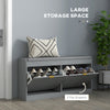 Shoe Storage with Seat, Upholstered Hallway Bench, Shoe Bench with 2 Flip Drawers and 4 Vents for 8 Pairs of Shoes