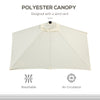 8ft Half Umbrella Outdoor Balcony Parasol Patio Garden Outdoor Window Sun Shade w/ 5 Ribs Beige