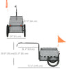 Steel Trailer for Bike, Bicycle Cargo Trailer with Foldable Storage Box and Safe Reflectors, Max Load 88LBS, Grey