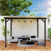10' x 14' Hardtop Gazebo Wall-Mounted / Free Standing Outdoor Pergola with UPF 50+ & Waterproof Polycarbonate Roof
