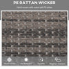 Outdoor Wicker Rocking Chair, PE Rattan Porch Rocker with Cushions, Grey