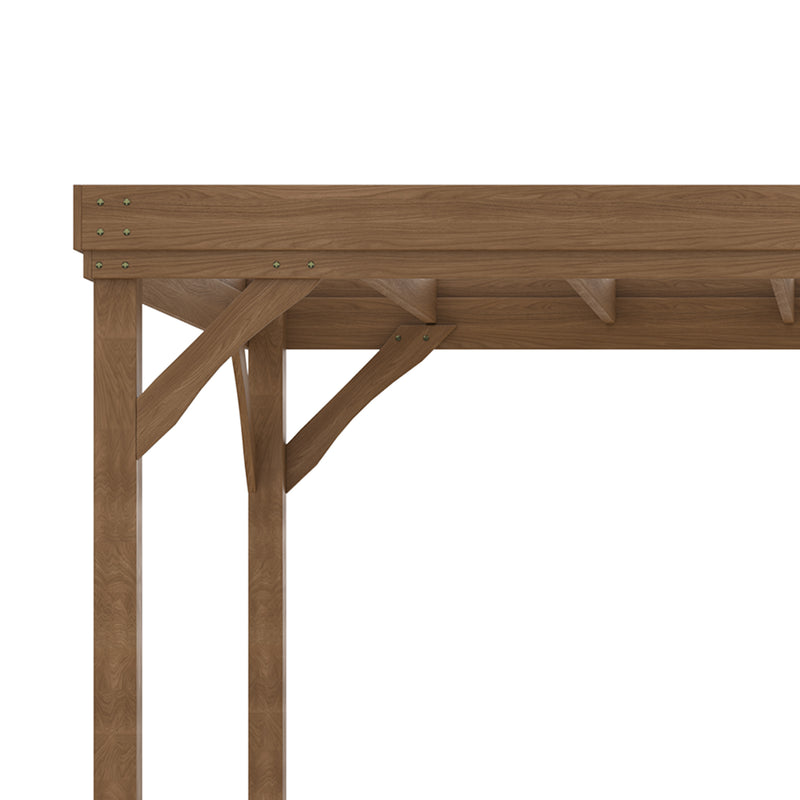 10' x 12' Wood Pergola, Outdoor Gazebo Grape Trellis for Climbing Plant Support, Garden, Patio, Backyard, Deck, Brown