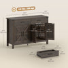Side Cabinet, Farmhouse Kitchen Storage Cabinet w/ 2 Drawers and Shelves for Living Room, Entryway, Espresso