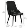 Modern Dining Chair Set of 2, Fabric Upholstered Side Chairs for Kitchen Living Room with Metal Legs, Black