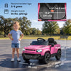 Qaba 12V Ride on Car Licensed Land Rover with Remote, Suspension, Slow Start, 3 Speeds, Lights, Music, Horn for 3-5, Pink