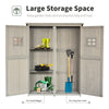 4x1.5ft Wooden Garden Sheds, Outdoor Storage with Windows and Double Door for Gardeners, Grey