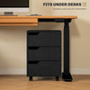 3 Drawer File Cabinet, Vertical Filing Cabinet with Wheels, Mobile Printer Stand with Storage for Home Office, Black