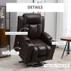 Electric Power Lift Chair, PU Leather Recliner Sofa with Footrest, Remote Control and Cup Holders