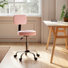 Adjustable Rolling Stool with Removable Backrest, Faux Leather Swivel Stool Chair for Salon Spa, Bar, Massage, Pink