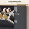 Shoe Storage Cabinet with 2 Flip Drawers and Adjustable Shelves for 8–12 Pairs of Shoes, Dark Grey