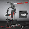 Soozier Home Gym Equipment Weight Training Machine, Multifunction Workout Machine with 143lbs Weight Stack for Full Body Workout and Strength Training, Black, Red