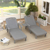 Set of 2 Tanning Chair, 5 Positions Adjustable Outdoor Lounge Chairs with Foldable Side Table