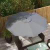 10 FT Cantilever Umbrella, Aluminum Hanging Offset Umbrella with 360°Rotation, Crank, Tilt, Cross Base, Grey