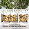 6ft Outdoor Firewood Rack with Cover, Adjustable Wood Storage Holder, Indoor Outdoor Log Rack for Fireplace, Black