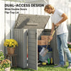 33 Cu.ft Plastic Outdoor Storage Shed, Storage Cabinet Tool Box with Lockable Double Doors and Flip-Top Lid Light Grey