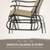 3PCs Gliding Rocking Chair & Bistro Tea Table Set, Mixed Grey