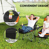 Set of 2 Reclining Camping Chair with Foot Rest, Folding Camping Chair w/ Headrest, Cup Holder, Storage Bag, Orange