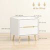 Nightstands Set of 2, Bedside Table with 2 Drawers, Modern Side End Table with Solid  Wood Legs for Bedroom, White