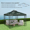 10' x 10' Gazebo Canopy Replacement Cover, 2-Tier Garden Gazebo Roof Replacement, UPF30+, TOP COVER ONLY, Green