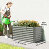 Set of 2 Galvanized Metal Planters for Outdoor Plants, 4' x 2' x 2' Raised Garden Bed, Distressed Dark Brown