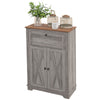 Storage Cabinet Farmhouse Sideboard Storage Cabinet with Doors and Drawer for Kitchen, Living Room, Grey Wash