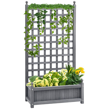 Raised Garden Bed with Trellis for Climbing Vines, 25.2