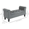 Button Tufted Storage Ottoman Bench, End of Bed Bench with Rolled Arms, Storage Chest for Living Room, Entryway, Grey