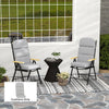 Outdoor Seat Cushion with Back, Outdoor Chair Cushion with Ties and Adjustable Strap, UPF 20+Non-Slip Patio Cushion Replacement for Outdoor Chair, Light Grey