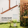 Decorative Outdoor Privacy Panel, Freestanding Metal Outdoor Divider with Stand for Garden, Backyard, Deck, Pool, Brown