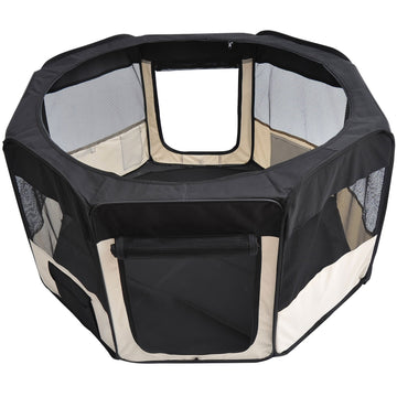 Puppy Playpen 49.2-inch Soft Pet Playpen Folding Tent Kennel Kitten Playpen Cat Dog Exercise Crate w/ Bag