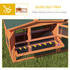 Wooden Rabbit Hutch Guinea Pig House with Removable Tray, Openable Roof, Trough, Run for Tortoises and Ferrets, Orange