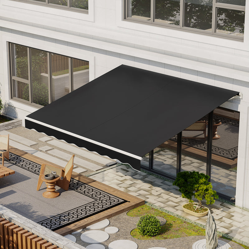 12'x10' Electric Retractable Awning, UV Protection Sun Shade Shelter w/ Remote Controller for Deck Balcony Yard