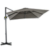 8' x 8' Square Patio Hanging Offset Umbrella with 360° Rotation, Aluminum Outdoor Cantilever Market Parasol, Light Grey