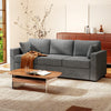 Modern Upholstered Couch, 3 Seater Sofa with Thick Spring Cushions and Deep Seat for Living Room, Dark Grey
