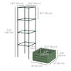 Galvanized Planter Box, Outdoor Raised Garden Bed with 4-Tier Trellis Tomato Cage for Climbing Vines, Vegetables, Green