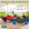 Qaba Land Rover Licensed Kids Ride on Truck with Remote Control, Spring Suspension, LED Lights, 3 Speed, Dark Green
