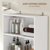 Over The Toilet Storage Cabinet, Freestanding 4-Tier Bathroom Organizer with Adjustable Shelf and 2 Doors, White