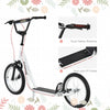Kids Kick Scooter for 5+ Year Old, Kids Ride on Toy w/ 16'' Inflatable Wheel Dual Brakes, White