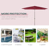 6.5x10ft Patio Umbrella, Rectangle Market Umbrella with Aluminum Frame and Crank Handle, Garden Parasol Outdoor Sunshade Canopy, Wine Red