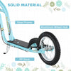 Dual Brakes Kick Scooter 12-Inch Inflatable Front Wheel Ride On Toy for Age 5+, Blue